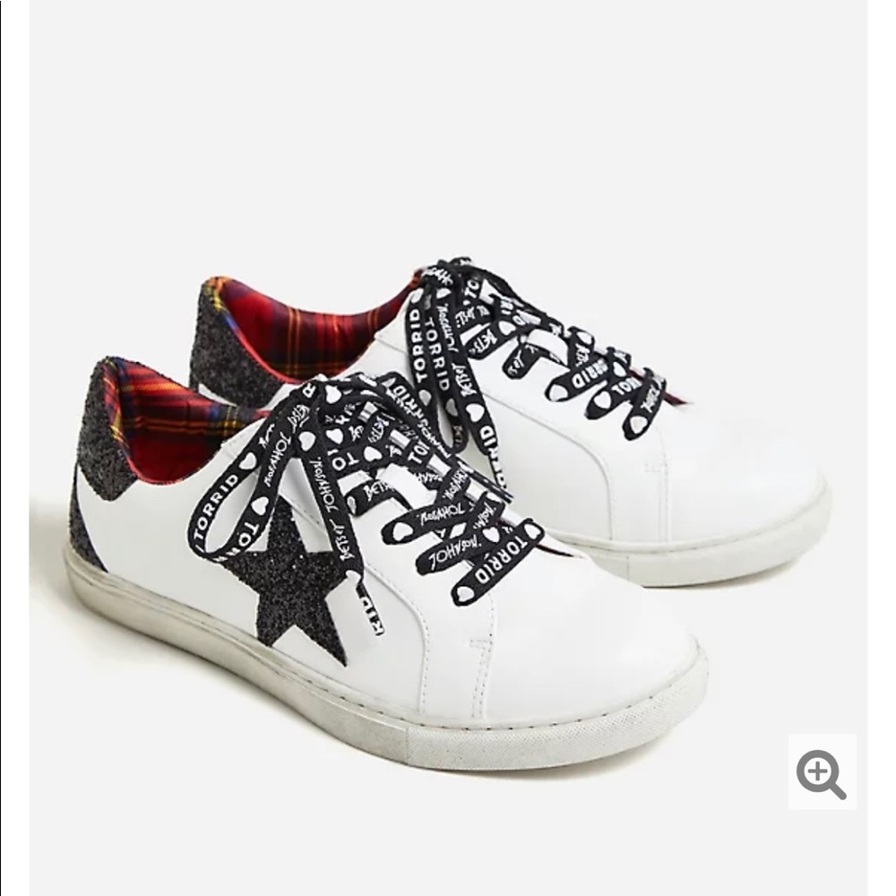 Betsey Johnson - Black Glitter Distressed Sneakers